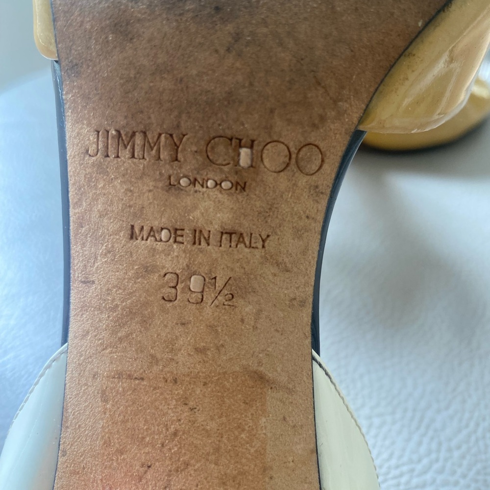 Jimmy Choo Tan and Black Slingback Heels 39.5 / US 9.5 - Picture 8 of 9